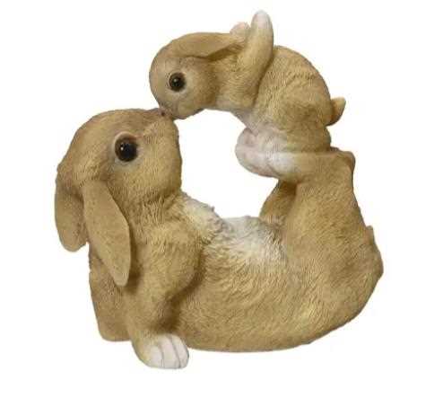 BUNNY POLYRESIN BUNNIES SMALL BUNNY BROWN 10.3CMX18.5CMXH.17