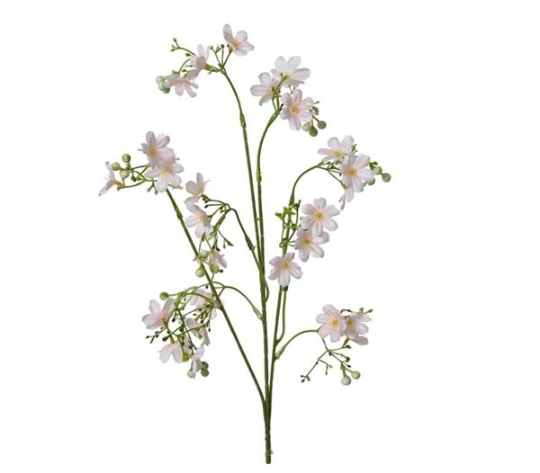 SPRAY MINI FLOWER ON STEM POLY BLOSSOM SOFT PINK 67CMX15CMXH