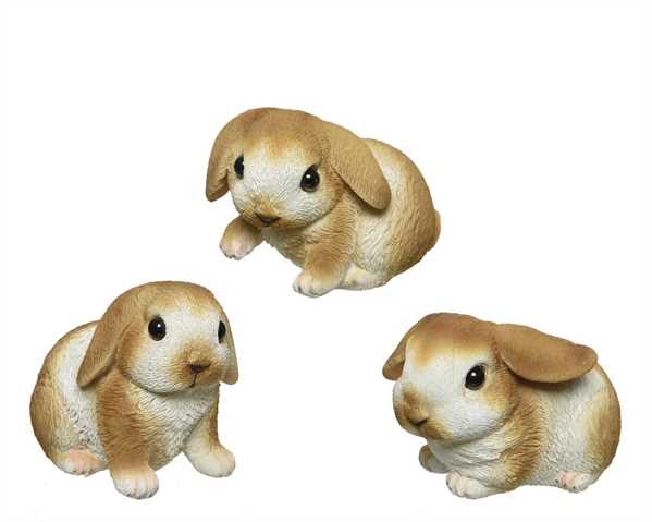 CONIGLIO IN POLIRESINA 3 ASSORTITI CM.8,5X4,5H.