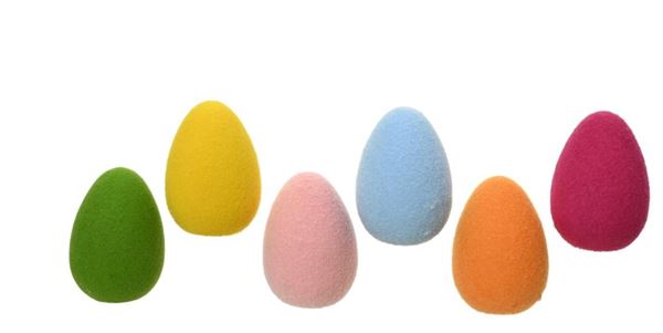 UOVA POLYFOAM FLOCK FINISH 6COL ASS  D.8.5CMXH.12CM