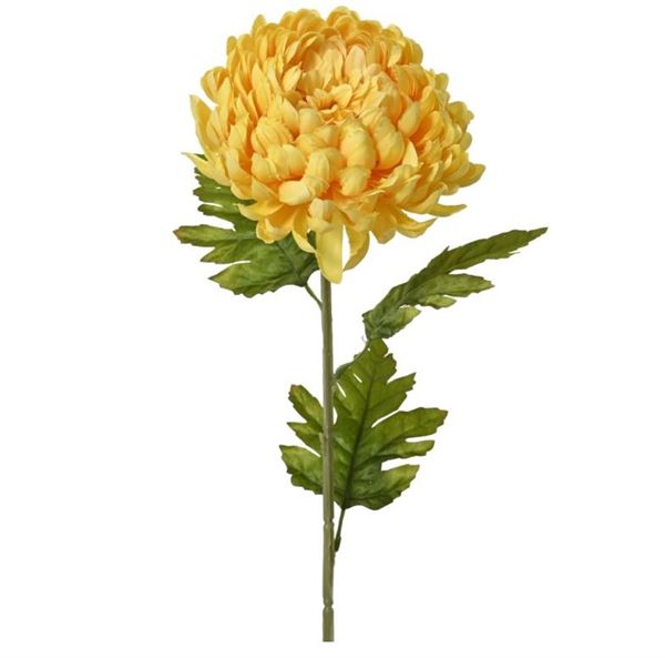 FLOWER CHRYSANTHEMUM ON STEM POLY YELLOW 74CMX8CMXH.8CM