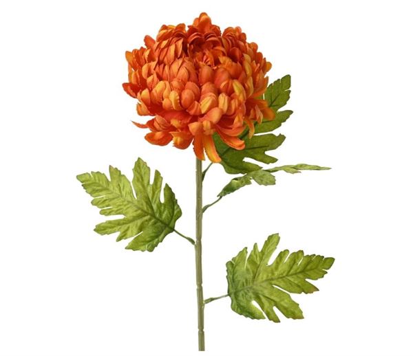 FLOWER CHRYSANTHEMUM ON STEM POLY ORANGE 74CMX8CMXH.8CM