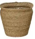 PLANTER SEA GRASS ROUND WITH PLASTIC LINING NATURAL D.42CMXH