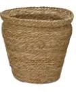 PLANTER SEA GRASS ROUND WITH PLASTIC LINING NATURAL D.32XH28