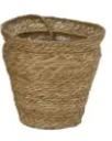 PLANTER SEA GRASS ROUND WITH PLASTIC LINING NATURAL D.27XH25
