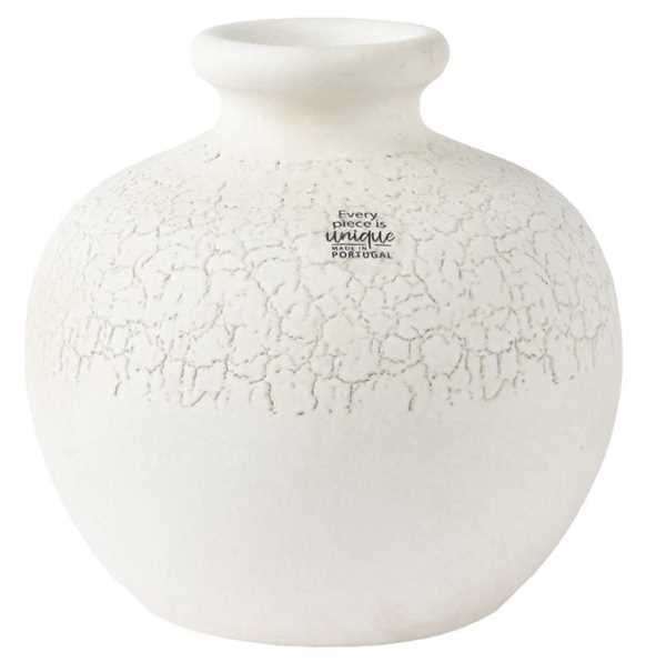 VASE TERRACOTTA CLAY WHITE DIA20CM X ALT.19CM