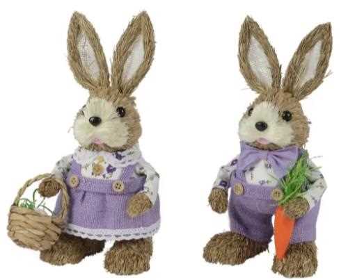 BUNNY GRASS BASKET, CARROT 2ASS  8CMX13CMXH.25CM