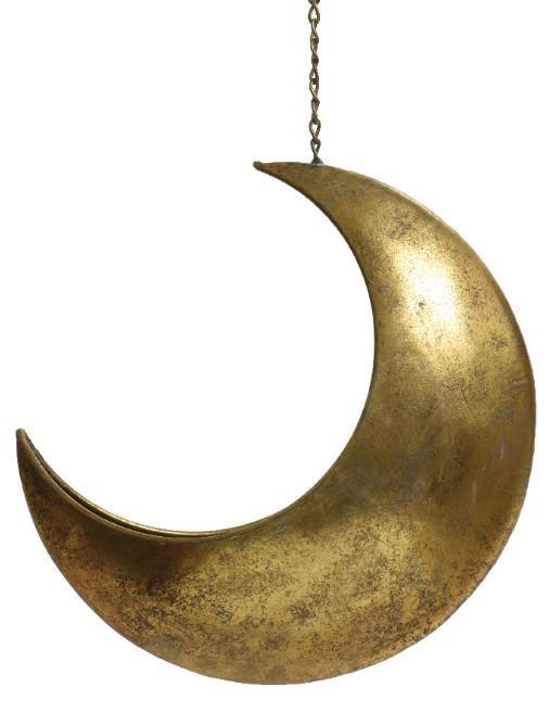 PORTA VASO IN FERRO LUNA ORO CM.27X13,5X33H.