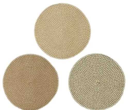 PLACEMAT PAPERROPE ROUND WEAVING 3COL ASS  D.38CMXH.0.3CM