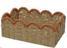 BASKET PAPERROPE RECTANGULAR WITH SCALLOPED EDGE  29X20XH12C
