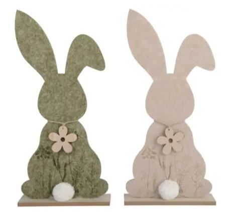 BUNNY FELT POMPOM TAIL 2COL ASS 5CMX20CMXH.42CM