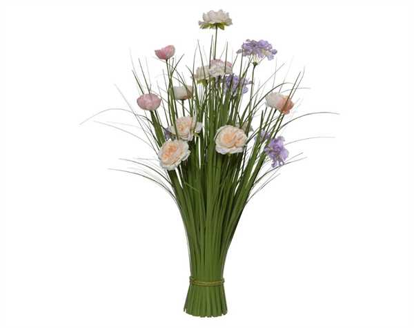 GRASS HYDRANGEA-PEONY-HIBISCUS POLY LILAC/COLOUR 35CMX35CMXH