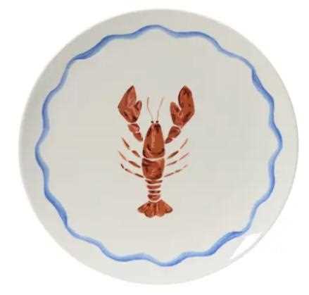 DINNER PLATE PORCELAIN LOBSTER RED/COLOUR D.26.9CMXH.2.4CM