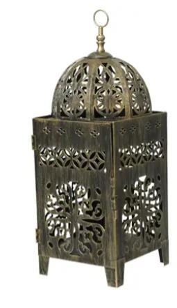 LANTERN IRON INDOOR SET LANTERN BRONZE 16CMX16CMXH.42CM