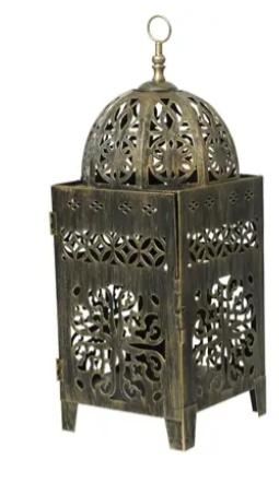 LANTERN IRON INDOOR SET LANTERN BRONZE 16CMX16CMXH.42CM