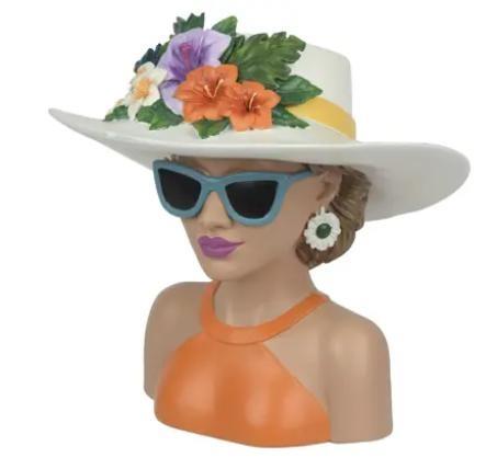 PLANTER POLYRESIN ORANGE/COLOUR 22CMX16.5CMXH.21CM