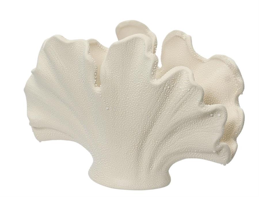 PLANTER PORCELAIN CORAL CORAL CREAM 13.3CMX25.6CMXH.18CM