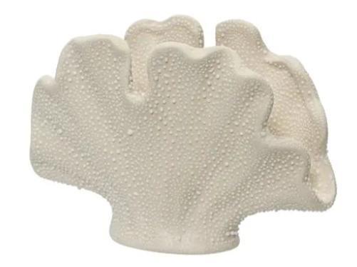 PLANTER PORCELAIN CORAL CORAL CREAM 7.5CMX14.6CMXH.9.8CM