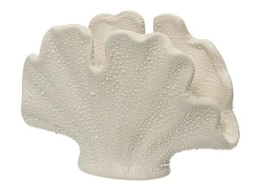 PLANTER PORCELAIN CORAL CORAL CREAM 7.5CMX14.6CMXH.9.8CM