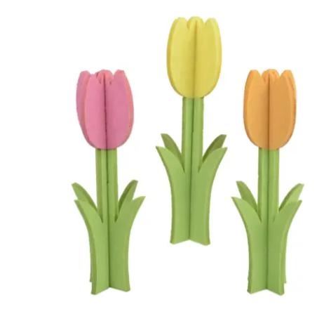 TULIP FELT 3COL ASS  D.11CMXH.28CM