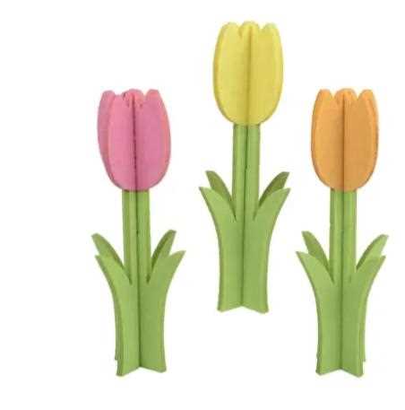 TULIP FELT 3COL ASS  D.11CMXH.28CM