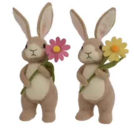 RABBIT FOAM BUNNY POLYESTER 2COL ASS  11CMX14CMXH.25CM
