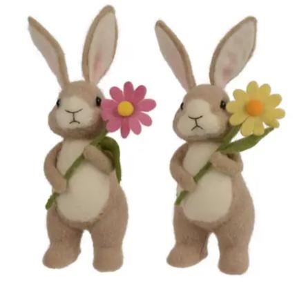 RABBIT FOAM BUNNY POLYESTER 2COL ASS  11CMX14CMXH.25CM