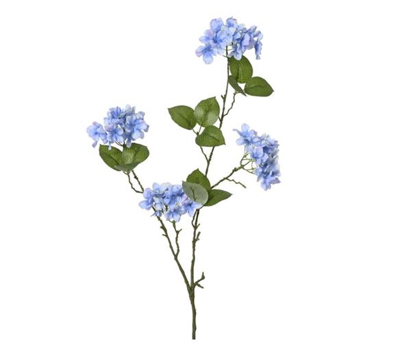 HYDRANGEA ON STEM POLY BRANCH SPRAY BLUE 32CMX20CMXH.86CM