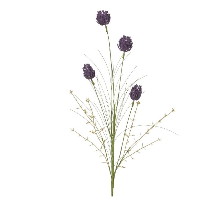 SPRAY ON STEM PLASTIC BALL FLOWER BLOSSOM PURPLE 70CMX10CMXH