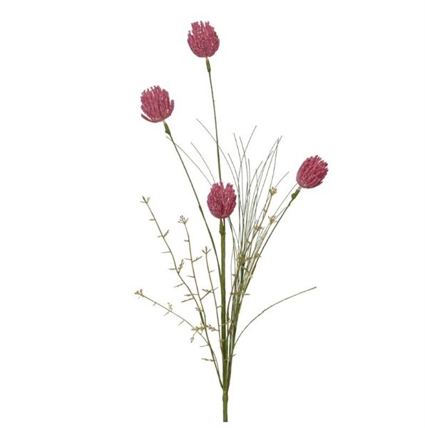 SPRAY ON STEM PLASTIC BALL FLOWER BLOSSOM FUCHSIA 70CMX10CMX