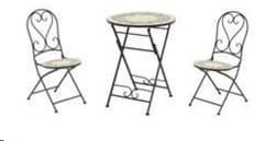 SET BISTRO TAVOLO D58+ 2 SEDIE ATHENS NERO/ MOSAIC.COLORATO