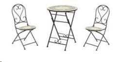 SET BISTRO TAVOLO D58+ 2 SEDIE ATHENS NERO/ MOSAIC.COLORATO