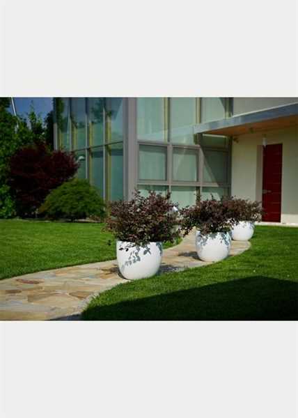 VASO DA ESTERNO IN RESINA TONDO ETRIA BIANCO CM. Ø54 H44