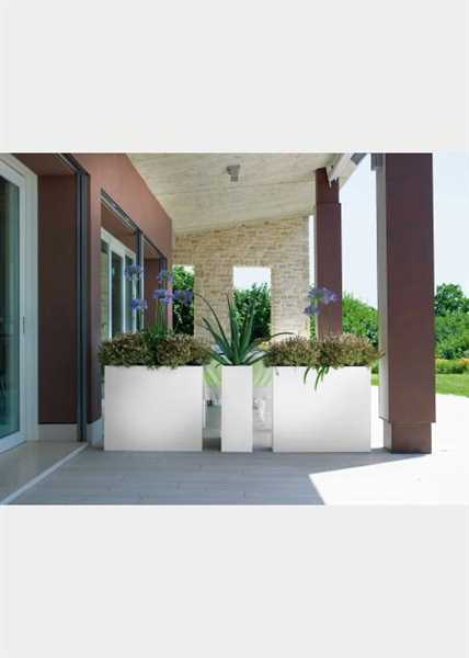 VASO CASSETTA DA ESTERNO KUBE HIGH SLIM BIANCO CM.80x25xH70