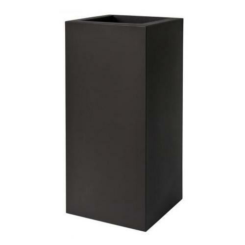 VASO DA ESTERNO QUADRATO KUBE HIGH SLIM NERO CM.25x25xH70