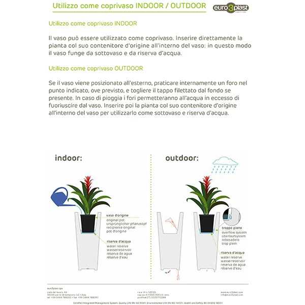 VASO DA ESTERNO QUADRATO KUBE HIGH SLIM BIANCO CM.25x25xH70