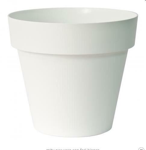 VASO DA ESTERNO TONDO MITU PAC BIANCO  CM.Ø60XH53 IN RESINA
