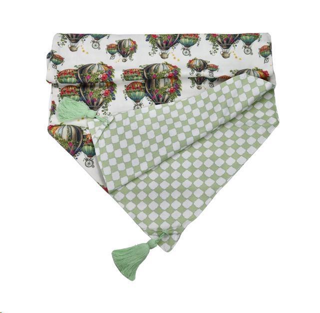 STRISCIA WONDERLAND MONGOLFIERE/MICROGEOMETRICO NAPPE VERDI