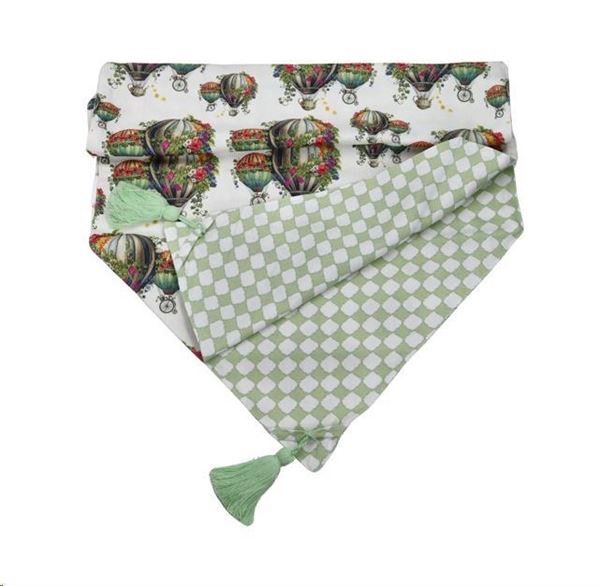 STRISCIA WONDERLAND MONGOLFIERE/MICROGEOMETRICO NAPPE VERDI