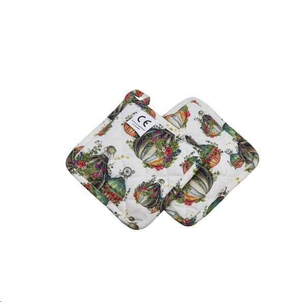 SET 2 PRESINE WONDERLAND MONGOLFIERE ALLOVER 18X18