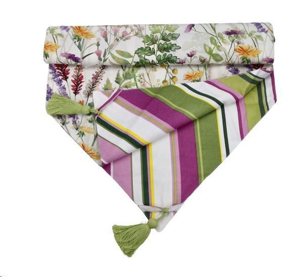 STRISCIA DOPPIA RISVEGLIO ALLOVER /RIGHE NAPPE VERDI 45X140