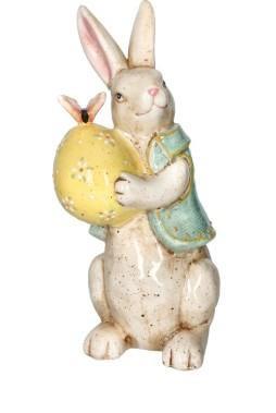 HAPPY BUNNY CON OVETTO GIALLO STONEWARE