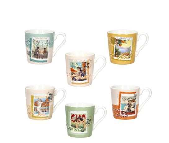 TAZZINA DOLCE VITA DECORI ASSORTITI PORCELLANA DISPLAY 12 PZ