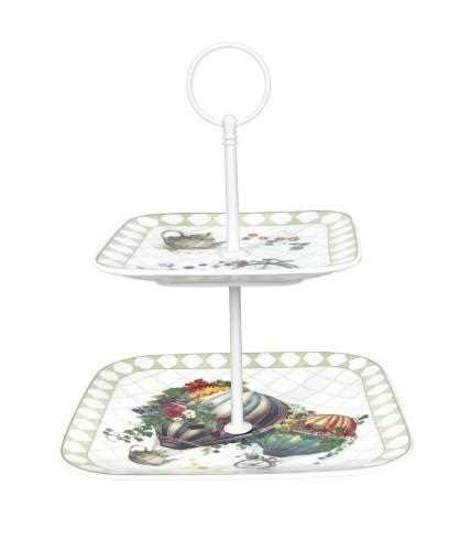 ALZATA WONDERLAND PORCELLANA C/ASTA METAL