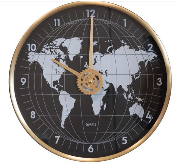 OROLOGIO GLOBO NERO E ORO PC