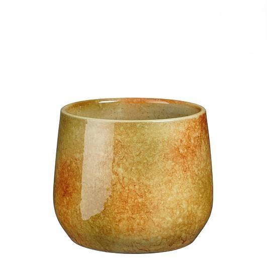 HUGO POT ROUND OCHRE - H15XD17CM