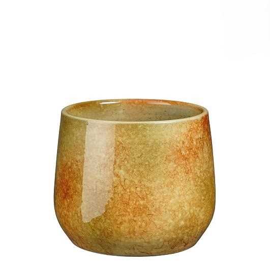 HUGO POT ROUND OCHRE - H15XD17CM