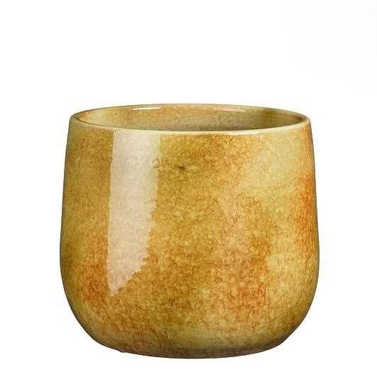 HUGO POT ROUND OCHRE - H21XD22CM