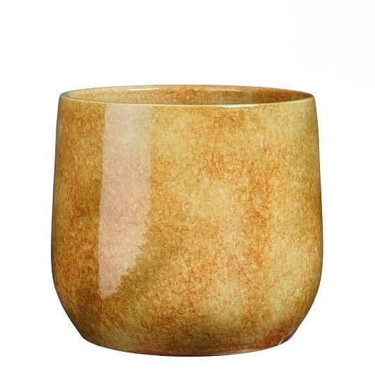 HUGO POT ROUND OCHRE - H25XD28CM