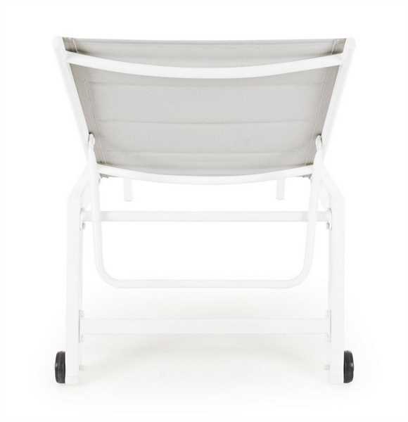 LETTINO HILDE BIANCO OUTDOOR ALLUMINIO C/RUOTE CM65X200X102H